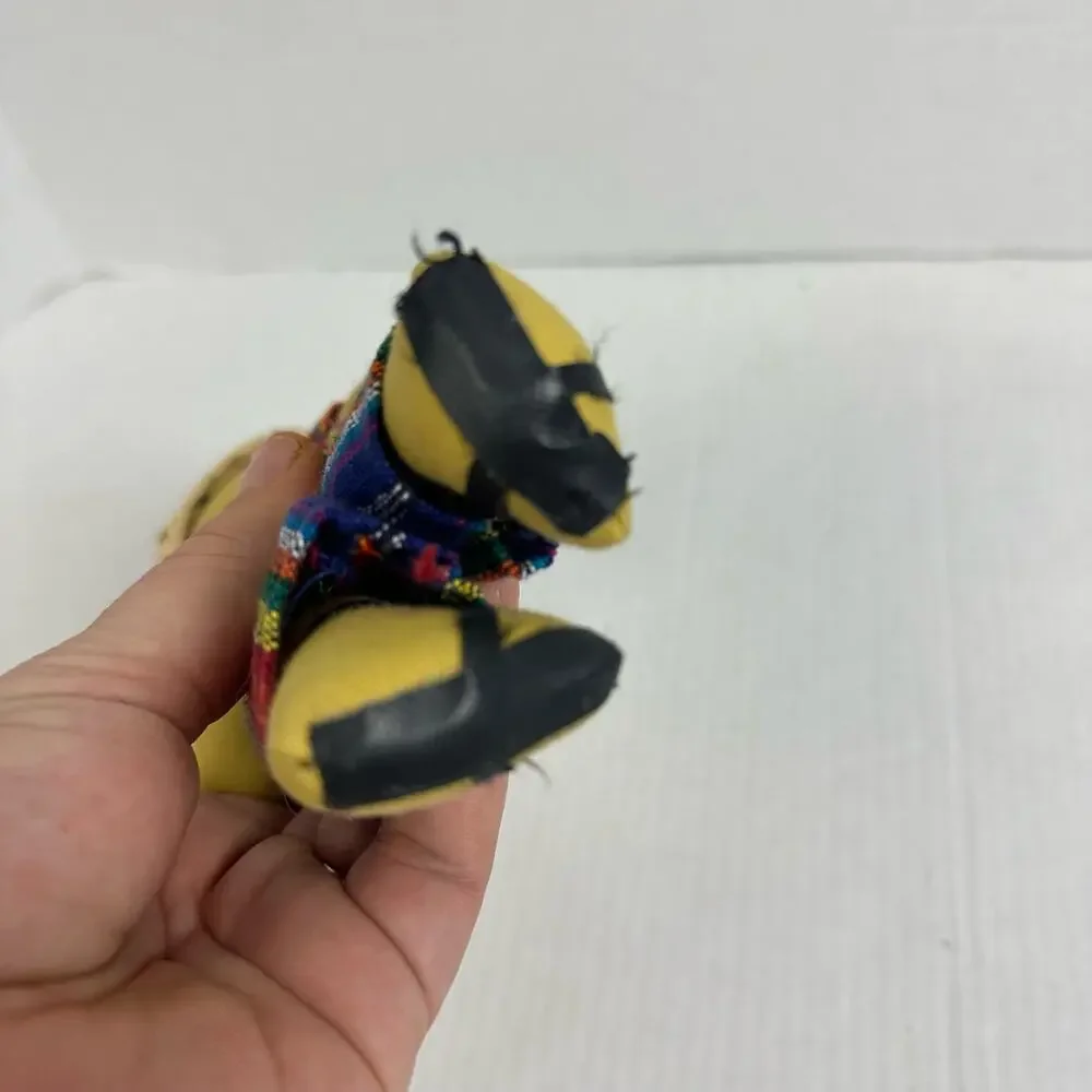 Handmade Folk Cloth Rag Doll Belize Boy Man Straw Hat